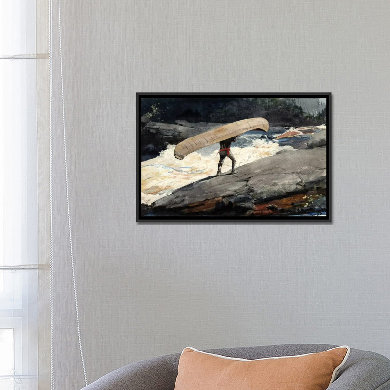 «The Portage, 1897» par Winslow Homer, reproduction sur toile tendue sur châssis, H 8 po x l 18 po x P 26 po, Pas de tapis