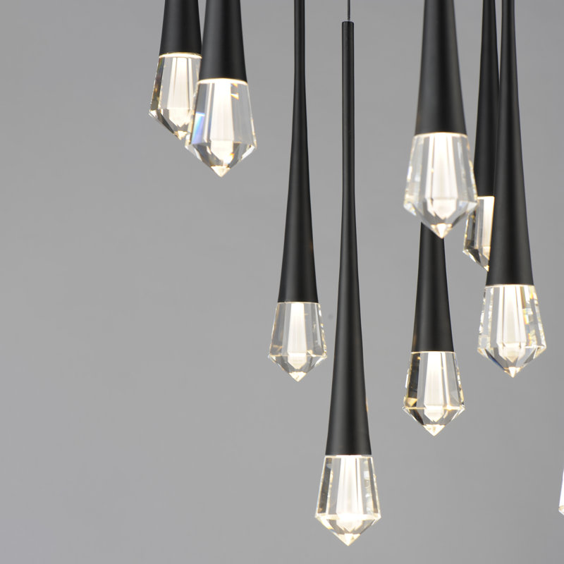 Luminaire suspendu à 12 lumières, Noir