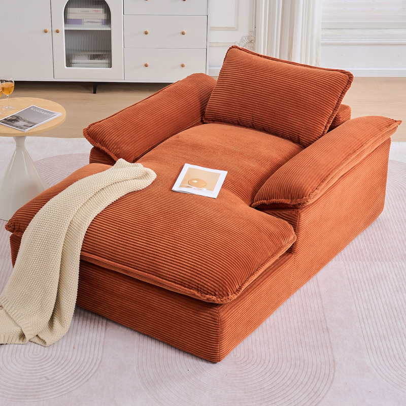 Canapé inclinable à compression avec accoudoirs pour la détente et le confort, orange, Orange