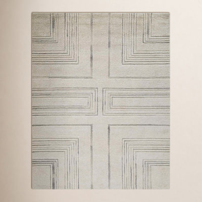 Ivory Light Gray Hand-Tufted Rug
