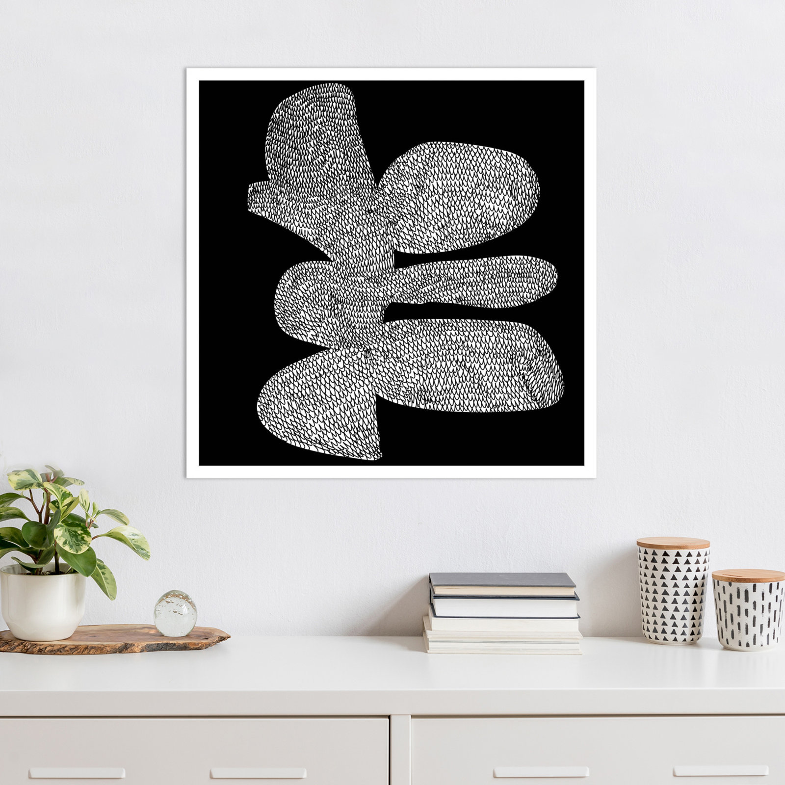 Bera "Craft" Print by Dan Hobday, White, 25" H x 25" W