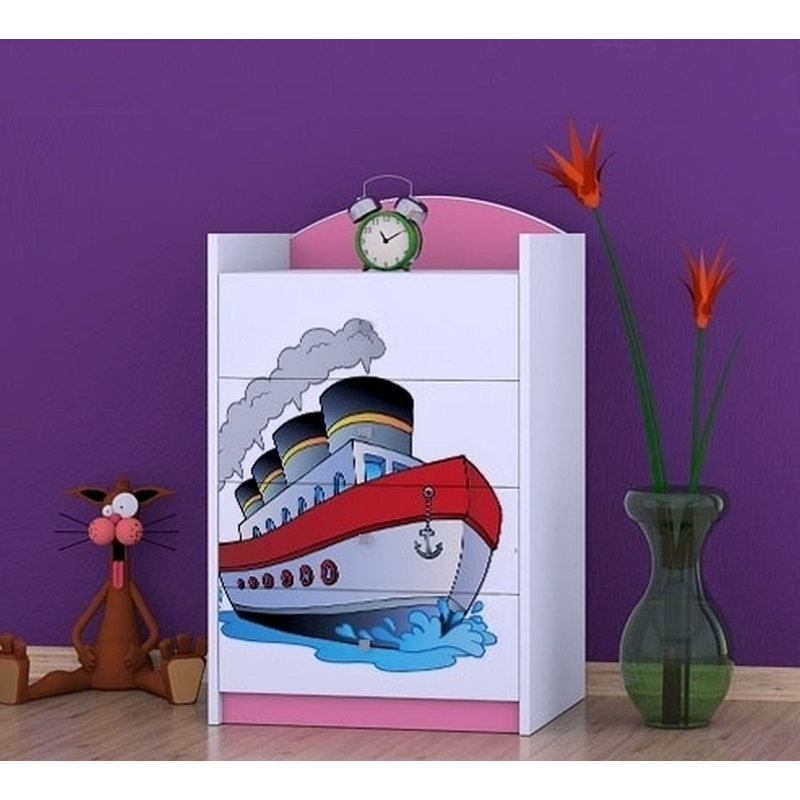 Noga Kids 4 - Drawer Chest, Pink