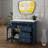36" Bathroom Vanity Sink with Motion-Sensor Lighting, Patterned Glass & Farmhouse Storage Cabinet-556404655