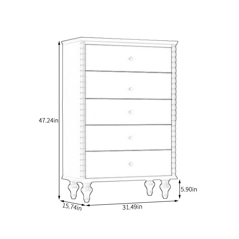 Commode élégante en bois massif