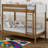 Twin Over Twin Upholstered Bunk Bed Frame With Ladder, Safety Guardrails