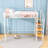 Twin Metal Loft Bed With Built-In Shelves And Guardrails-1290519654