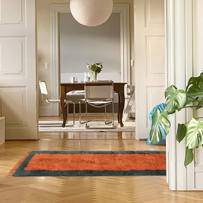 Dahl Hand-knotted Shag Wool Rug, Runner 2'6" x 12'