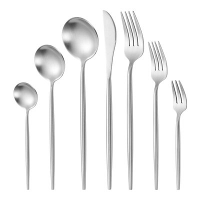 21 Piece Professional 18/10 Stainless Steel Steak Knife And Cutlery Set With Forks Spoons And Dessert Forks For Steakhouse Dining Experience