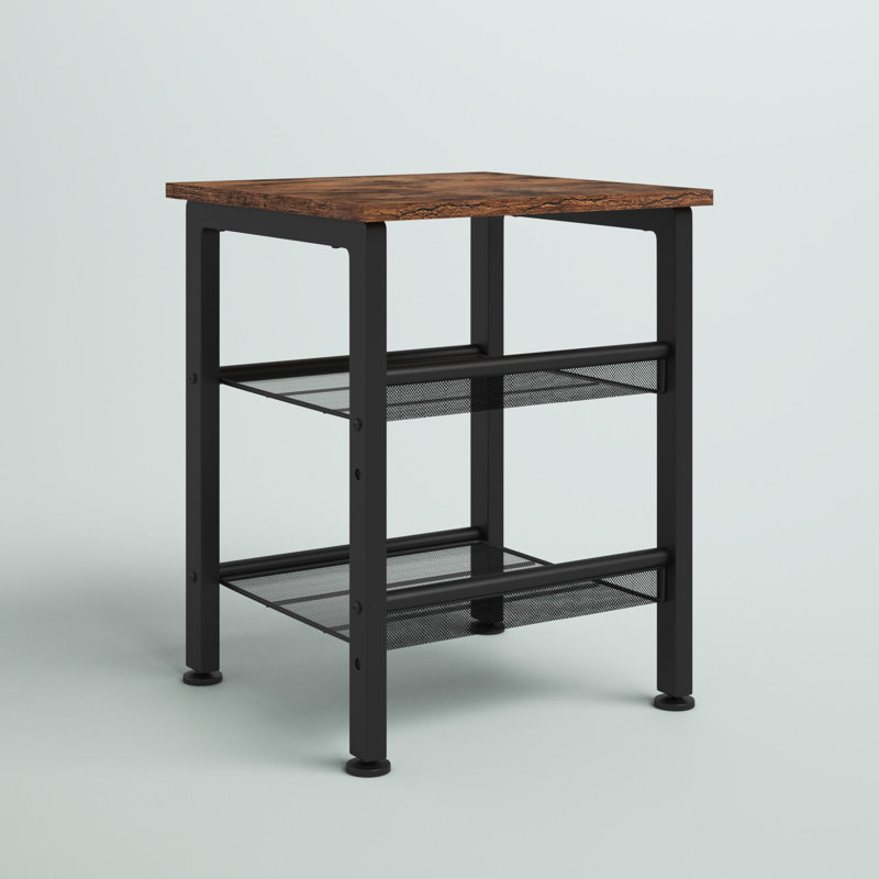 Table de chevet en fer Borrero en brun / noir