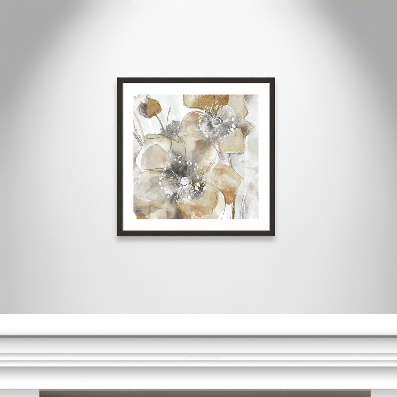 Modlin Taupe Spring Poppy II - reproduction de cadre photo, Espresso foncé, H 31 po x l 31 po x P 2 po