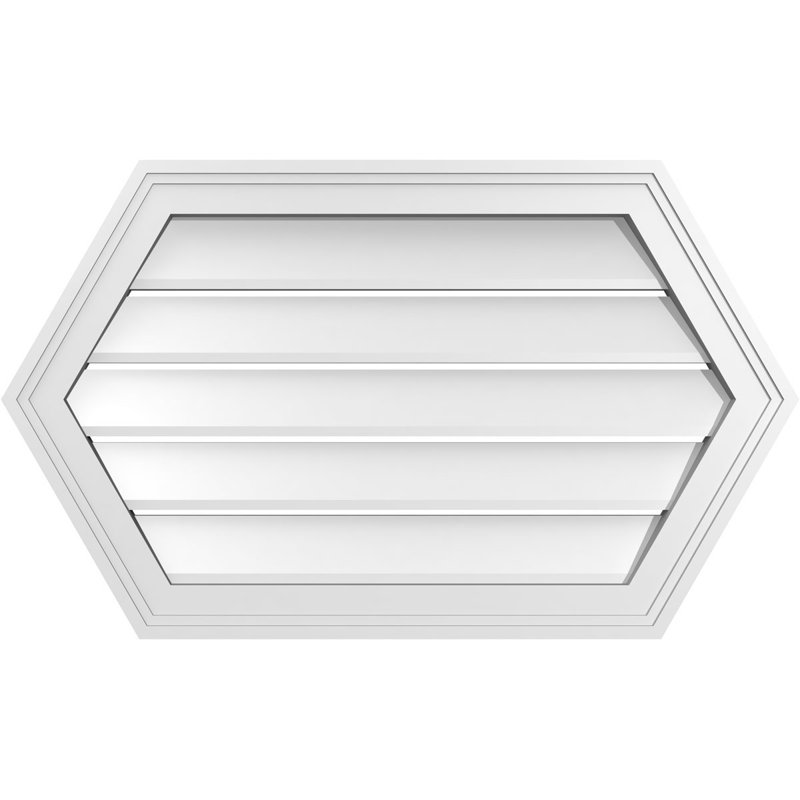 Évent horizontal fonctionnel à pignon en uréthane à surface horizontale Signature, H 18 po x l 30 po x P 1,5 po