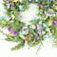 Couronne de porte artificielle 24 po printemps été fleur d'eucalyptus