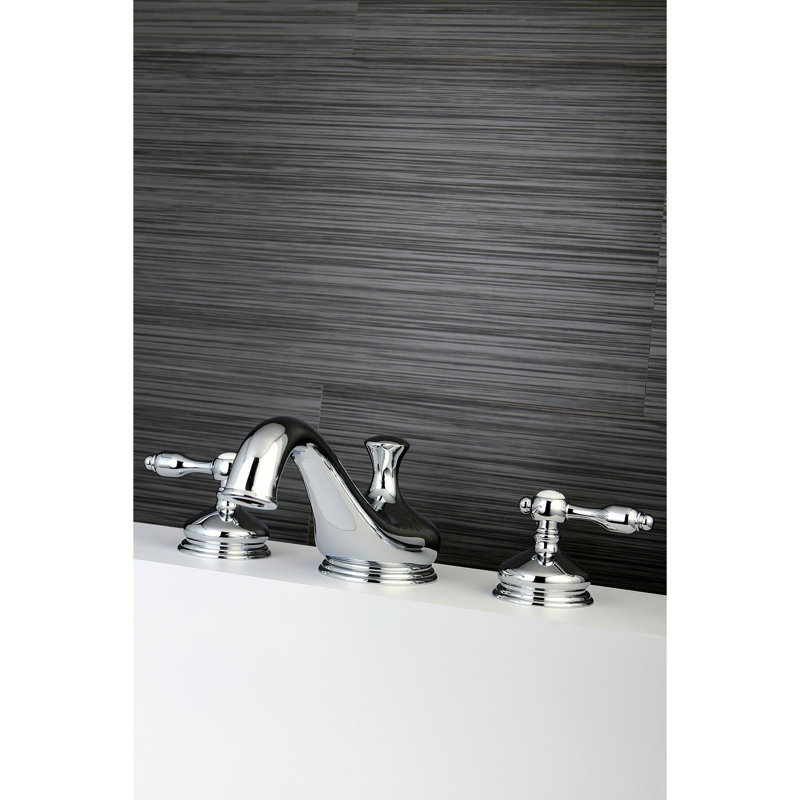 Kingston Brass Tudor Two-Handle 3-Hole Deck Mount Roman Tub Faucet, Polished Chrome