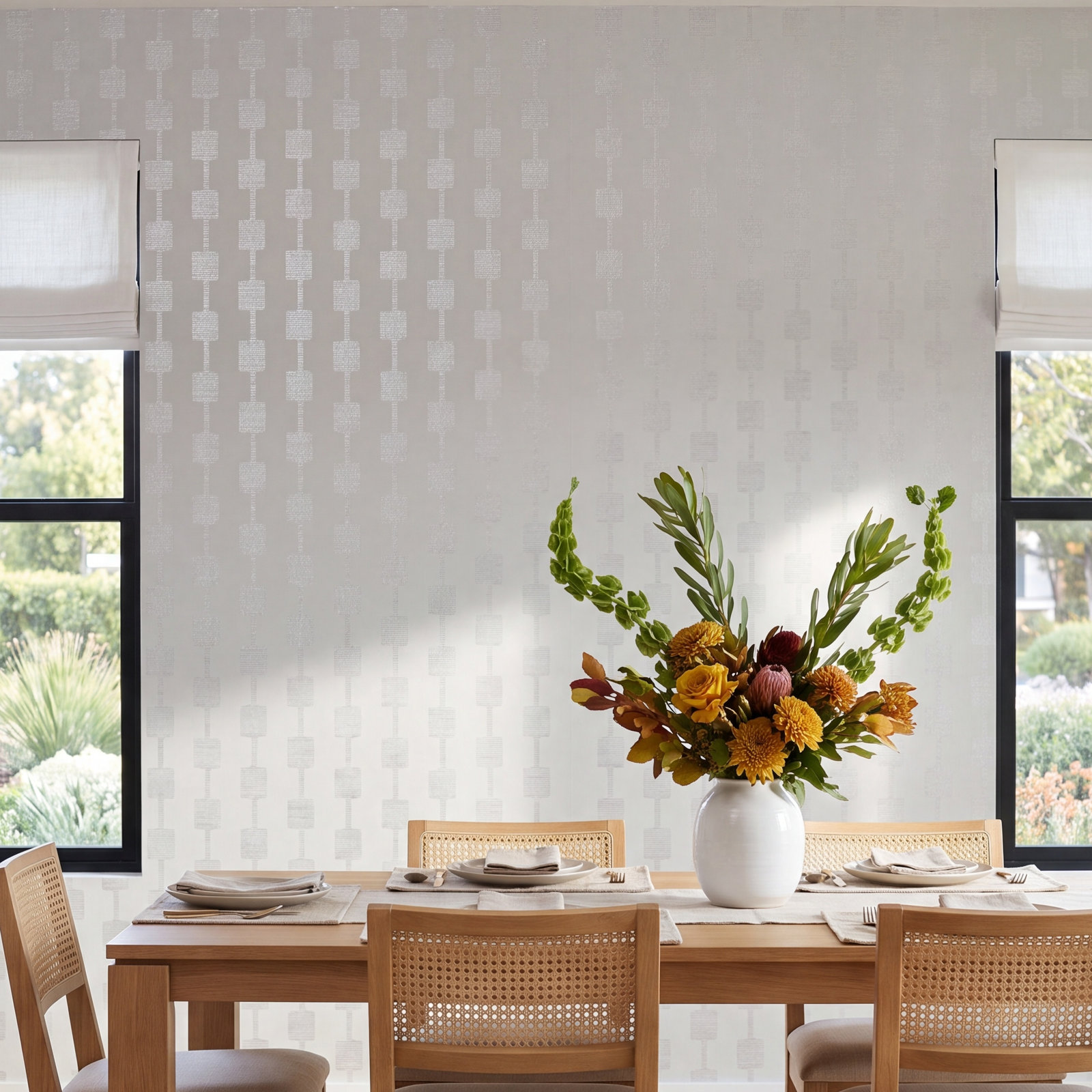Boudin Modern Geometric Wallpaper, Gray