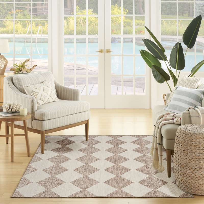 Positano Indoor / Outdoor Rug, Rectangle 5' x 7', Beige