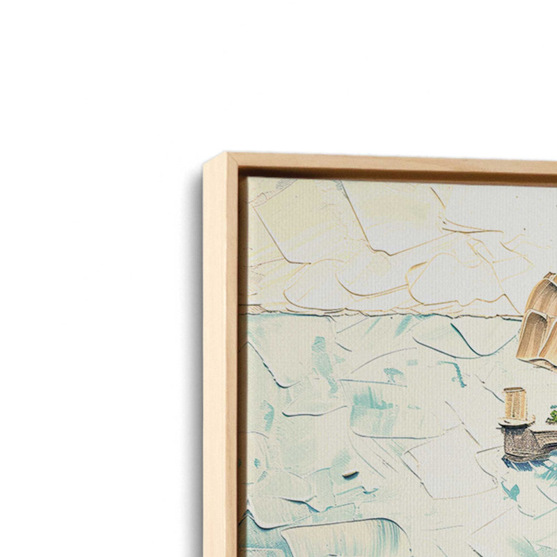 «Positano Sunset Serenade on Canvas» par Azure Artisanal Studio, reproduction, Cadre américain en érable flottant