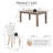 5 Piece Dining Table Set, Farmhouse Rectangular Kitchen Table & 4 Upholstery Chairs, Beige-2128078181-2127139347