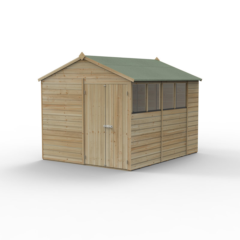 Beckwood 8 ft. 4 in. W x 7 ft. 8 in. D Solid Wood Garden Shed