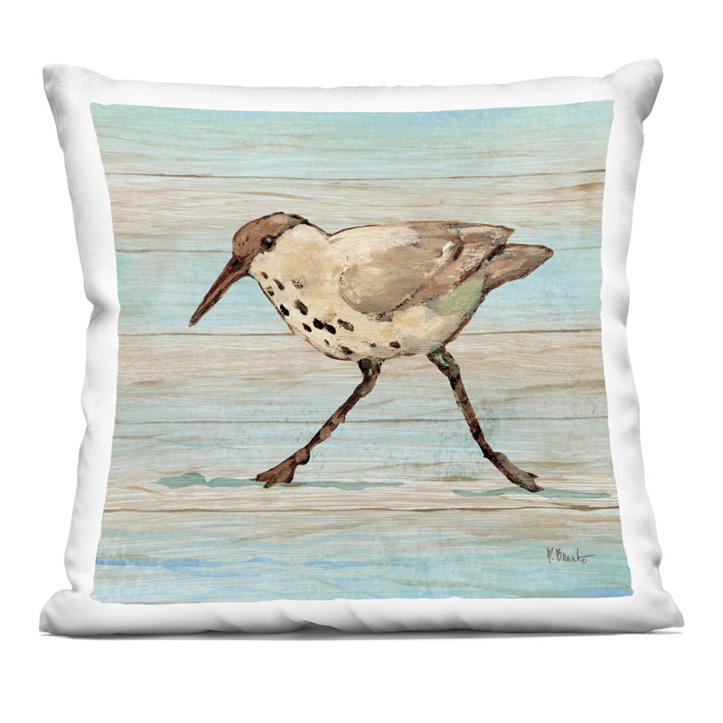 Coussin Coastal Teak Sandpiper, Oiseau 1