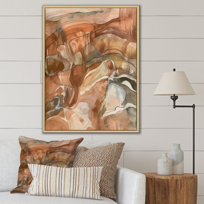 Chocolate Dreams Terra Cotta Abstract Watercolor I - Abstract Painting Canvas Print