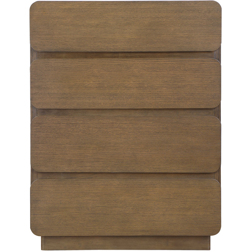 Commode Adagio en bois massif brun et placage de chêne, Brun