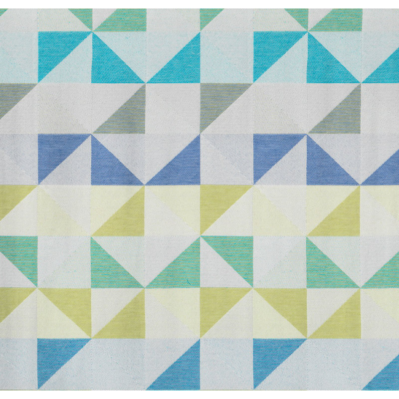 Gareth Room Darkening Curtain Single Panel, 132cm Width x 175cm Drop, Blue and green