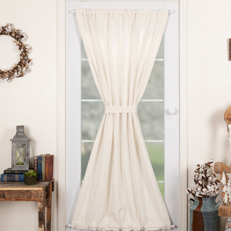 Knarr 100% Cotton Solid Semi-Sheer Rod Pocket Single Curtain Panel, Antique White
