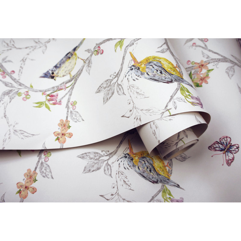 Rouleau de papier peint Jhanai Phoebe Trail L 33 pi x l 20,8 po, Blanc