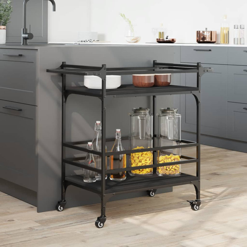 Newlon Metal Bar Cart, Black