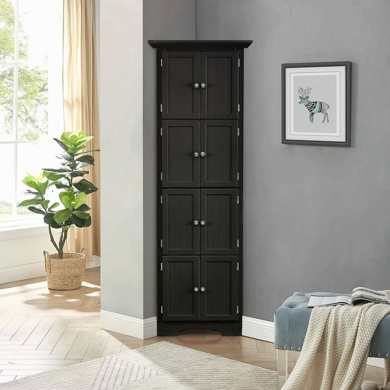 Grande armoire de rangement avec portes et 4 tablettes pour le salon, la cuisine, le bureau, la chambre à coucher, la salle de bain, moderne