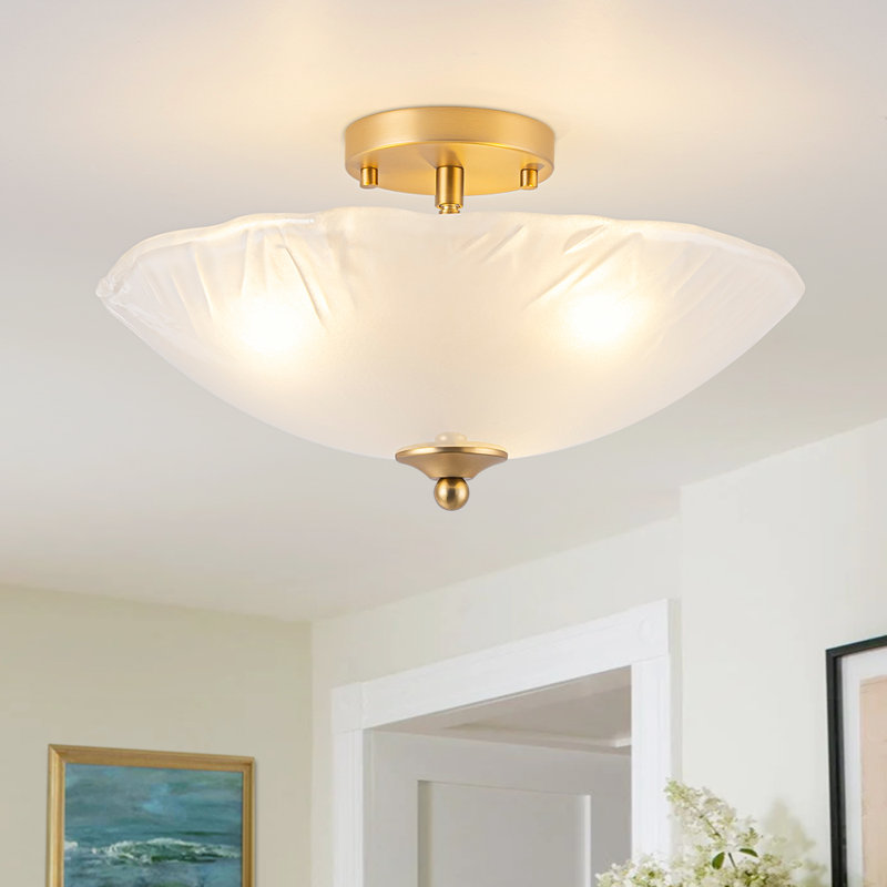 Plafonnier semi-encastré 3 lumières, Blanc