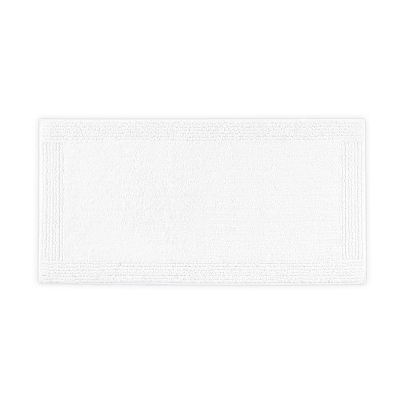 1 PCS 24X60" 100% Cotton Tufted 3000 GSM Reversible Bath Rug White, Single - 2' x 5', White