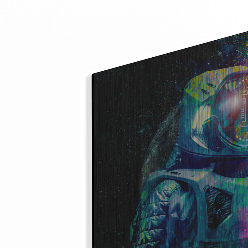 «BTC Bitcoin Moonlanding», art mural en métal, H 24 po x l 24 po