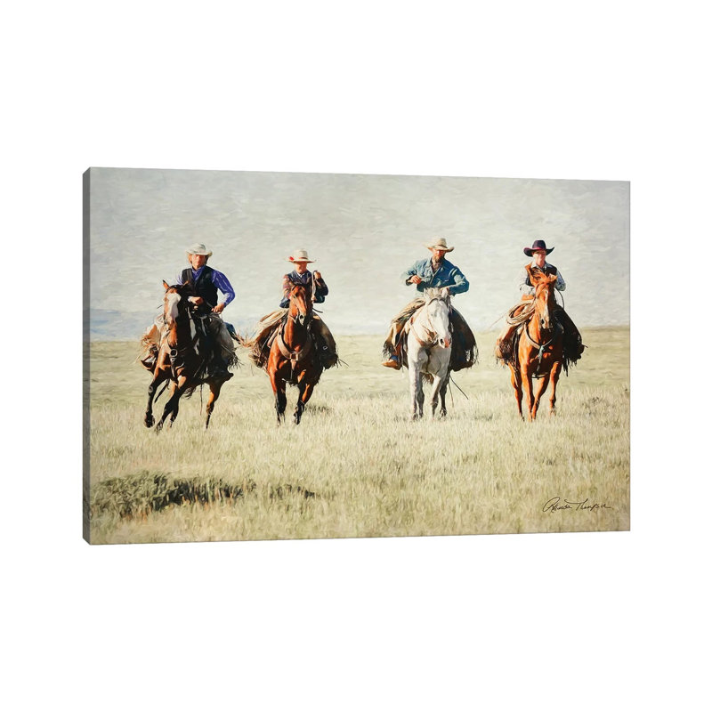«Giddy Up Horse» par - Toile tendue, H 8 po x l 12 po x P 0,75 po