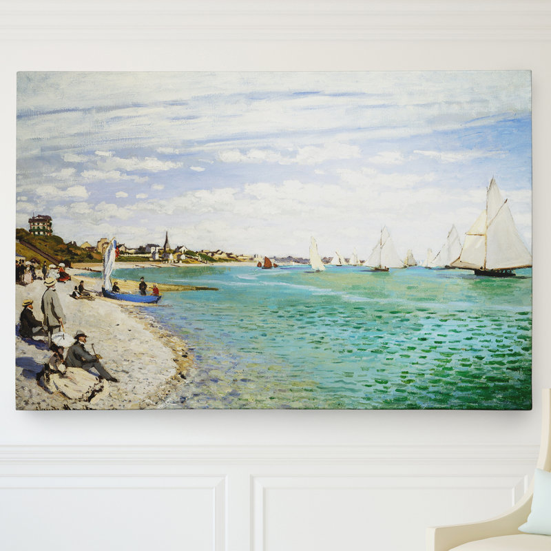 «Regatta at Sainte» par Claude Monet, reproduction, H 32 po x l 48 po x P 1,5 po, Toile tendue
