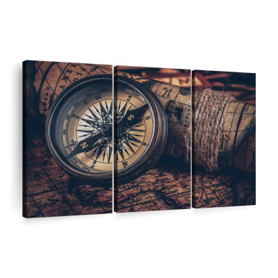 " Compass And Old Map "