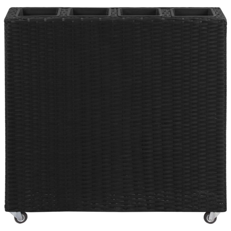 Arnkell Planter with Wheels and Removable Inner Pots, Black