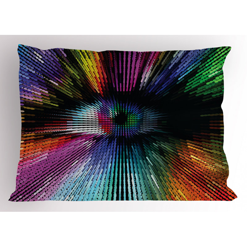 Vibrant Multicolor Abstract Eye Polyester Queen Sham