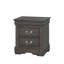 Table de chevet 2 tiroirs gris foncé