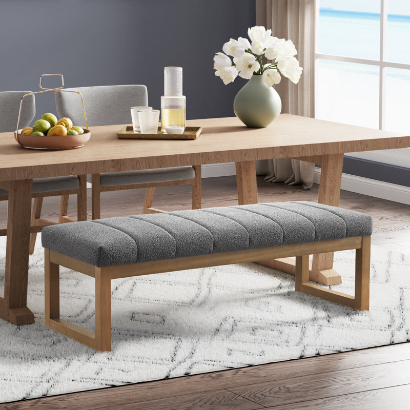 Banc rembourré de 53 po de largeur, Gris