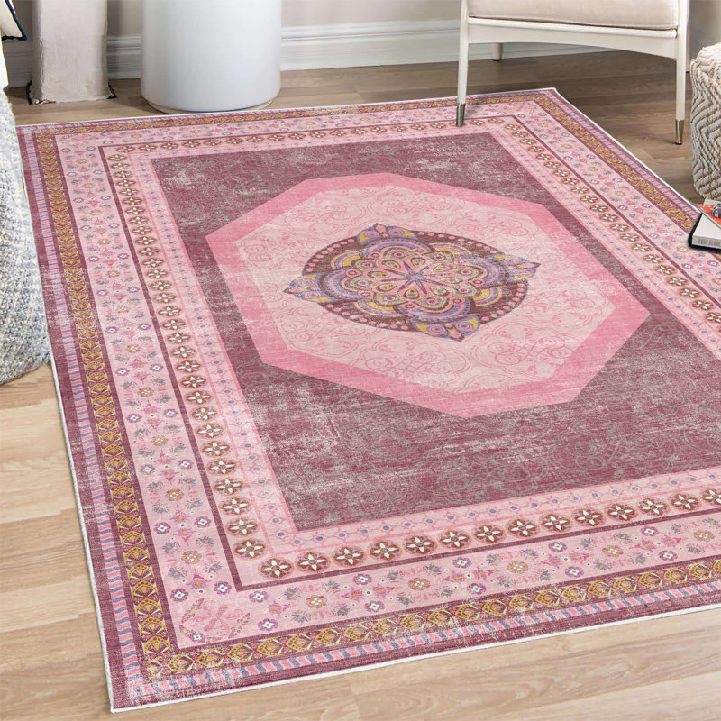 Tapis décoratif bohémien, Rectangle 4 pi x 5 pi 5 po