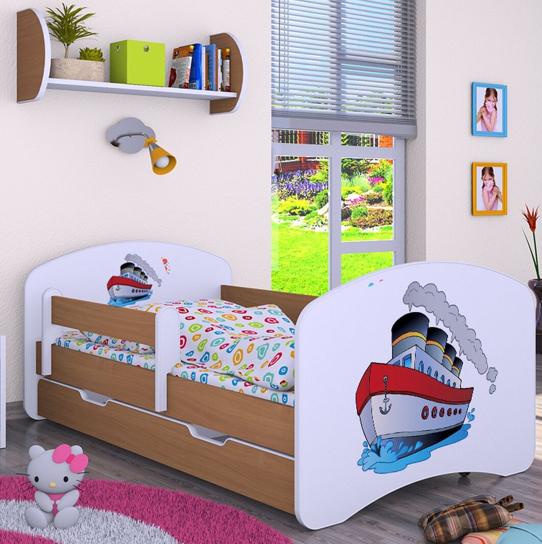 Kinderbett Marcotte mit Schublade, 80 x 160 cm