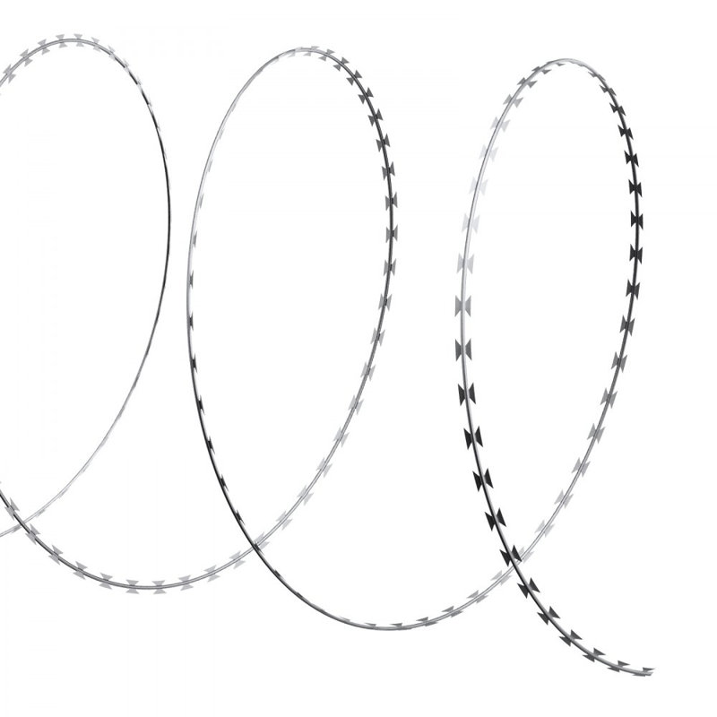Galvanized Double Spiral Razor Wire Fence Set, 98 ft Coverage