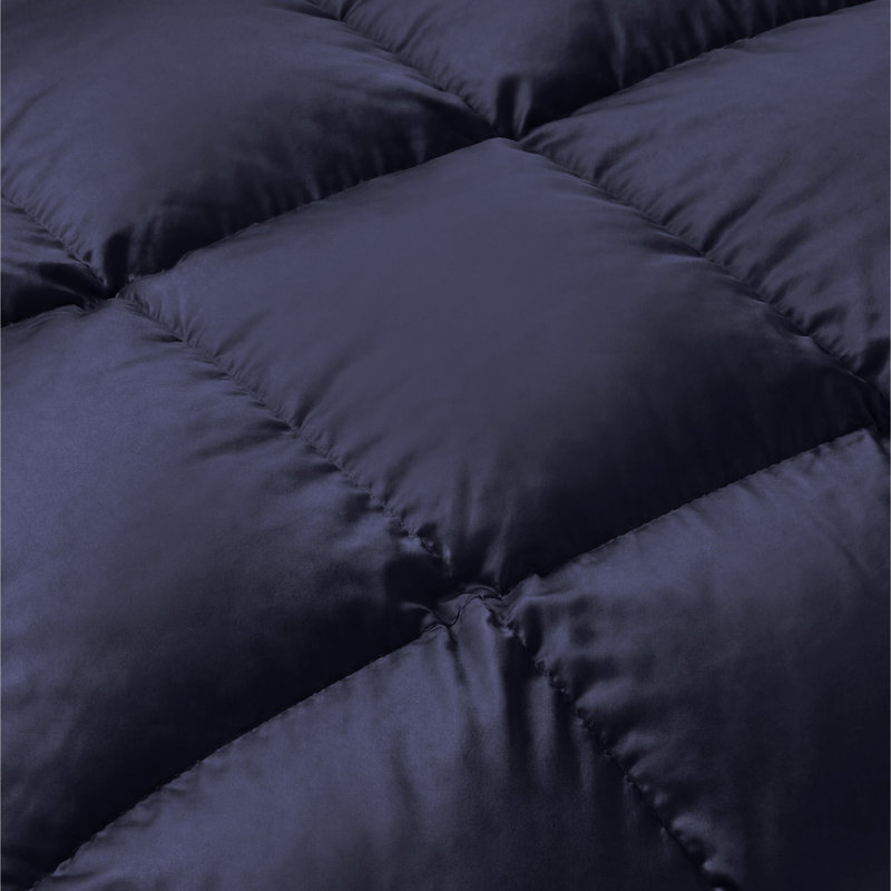 Édredon toutes saisons réversible uni hypoallergénique en duvet synthétique et housse de couette, Édredon très grand, Marine