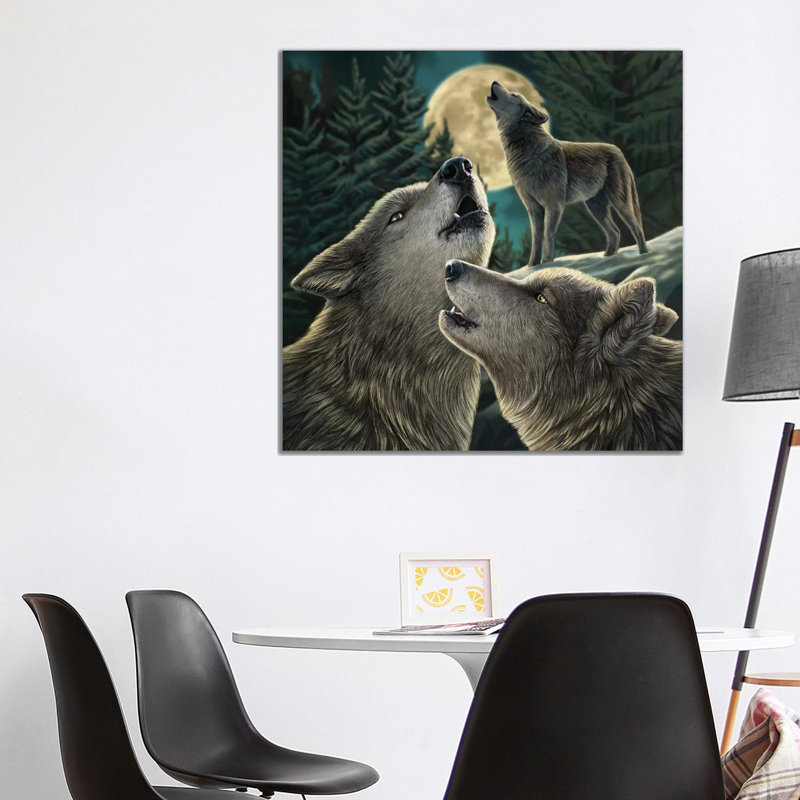 Wolf Song 1 Piece Wrapped Canvas Painting, 93.98 cm H x 93.98 cm W x 3.175 cm D
