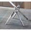 Table de salle à manger ronde contemporaine en verre trempé transparent avec pieds sculpturaux en acier inoxydable argenté et verre épais de 0,39 pouce, d'une hauteur de 30,1 pouces, pouvant accueillir quatre supports en métal, diamètre 36, assise confortable pour-1416996414