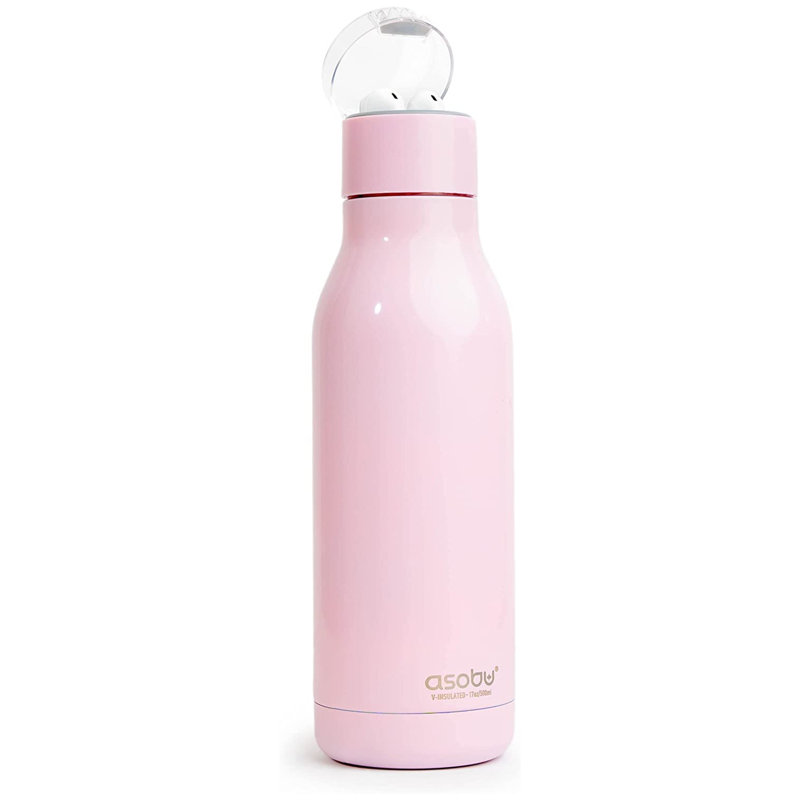 Asobu 600ml Double Wall Insulated Stainless Steel Water Bottle, Pink