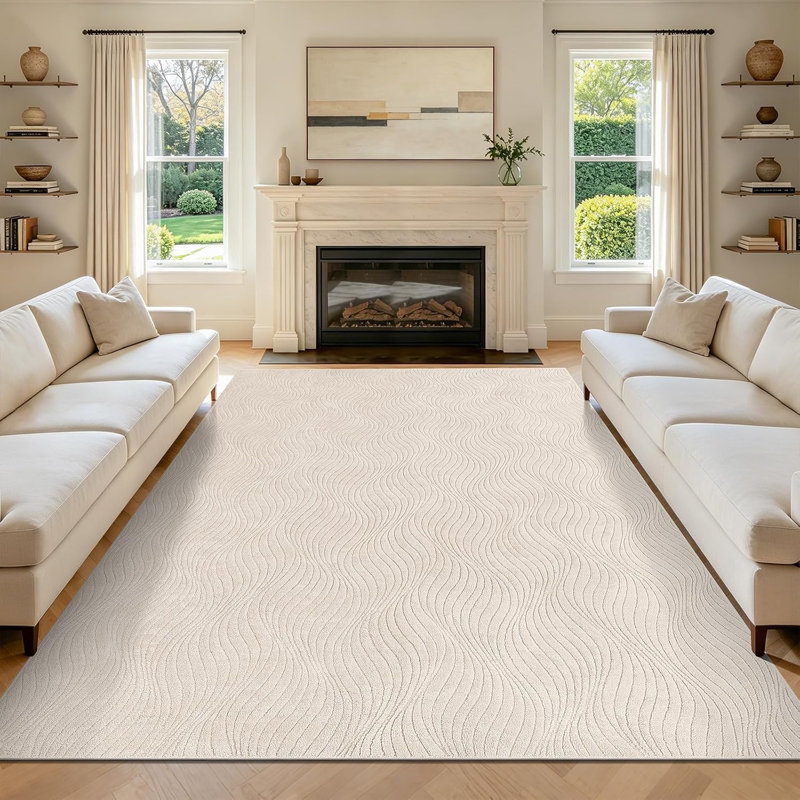  Tapis doux et lavable Wavy Line, Rectangle 6 pi x 9 pi