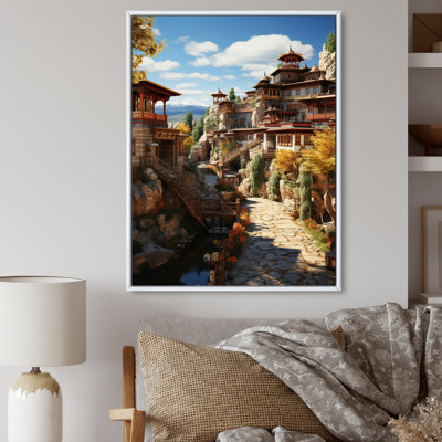 Art asiatique, monastère tibétain IV sur toile