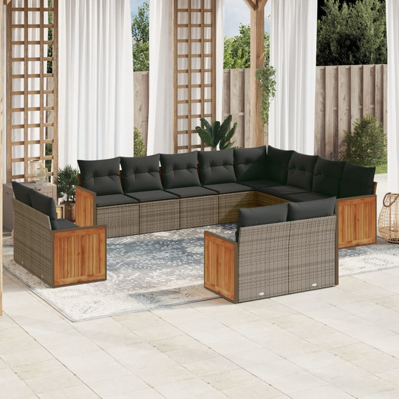  Garden Sofa Set Grey, Dark Grey, Gray, Dark Gray